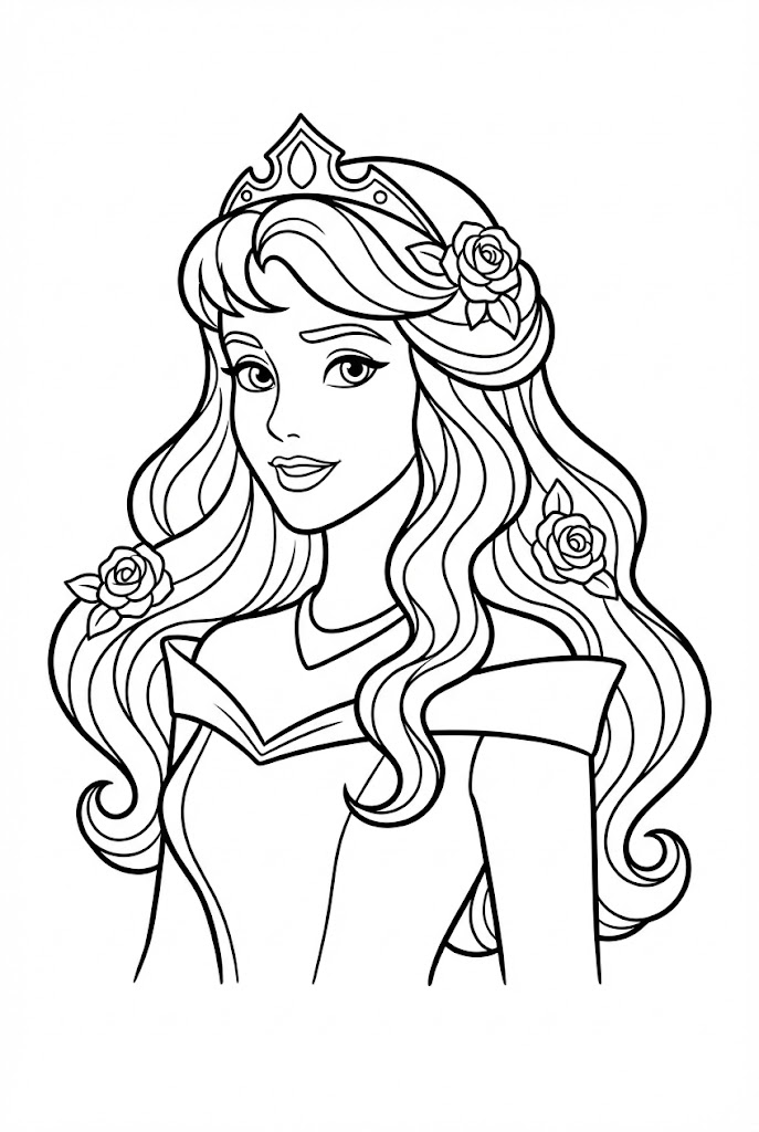 Tô màu Chân Dung Aurora Xinh Đẹp