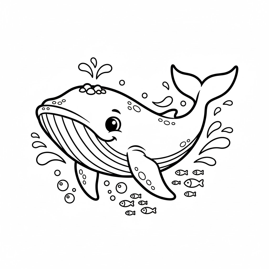 Tô màu Con Cá Voi Lưng Gù