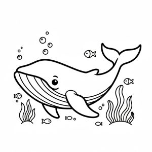 Tô màu Con Cá Voi Xanh