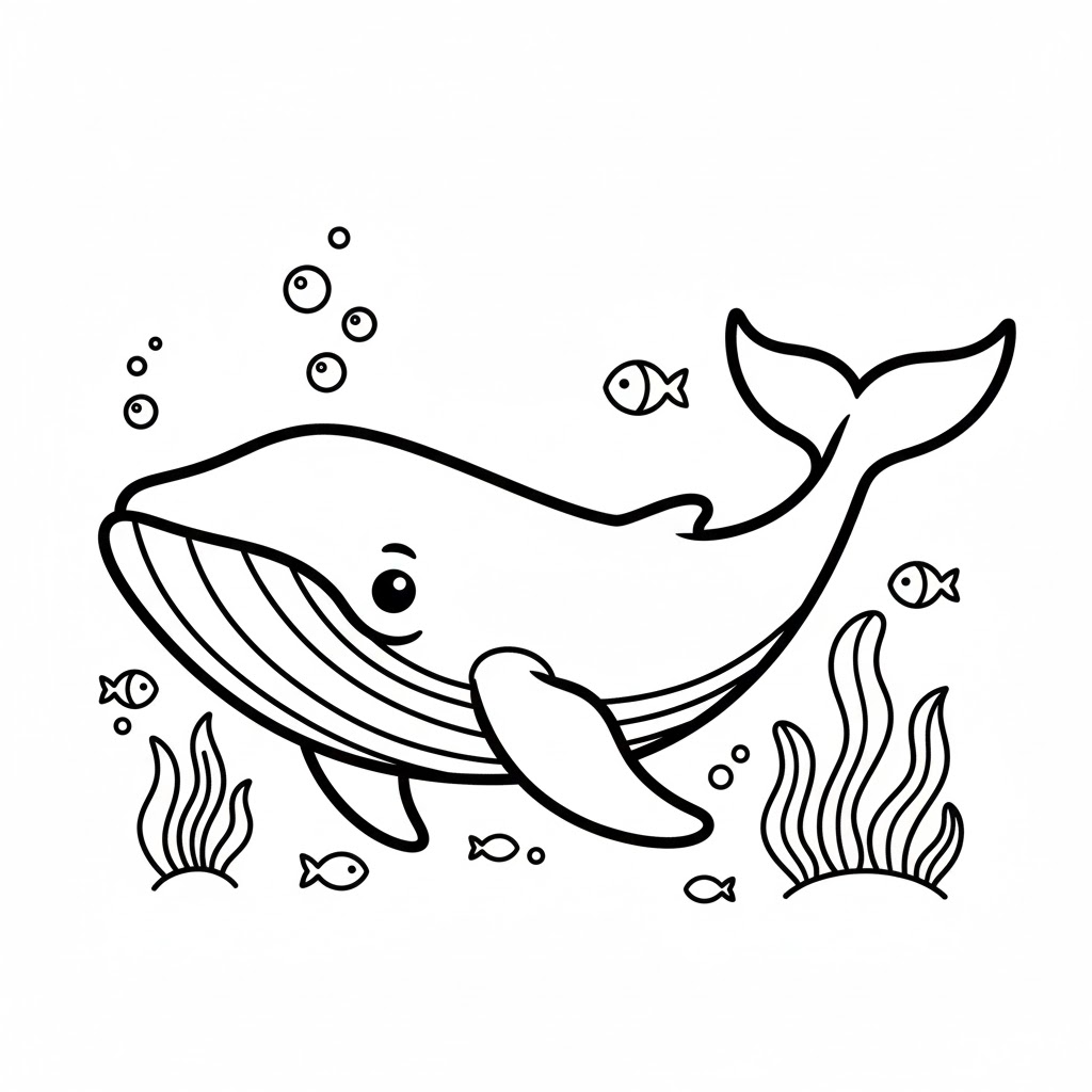 Tô màu Con Cá Voi Xanh