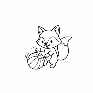 Tô màu Con Cáo Chơi Bóng