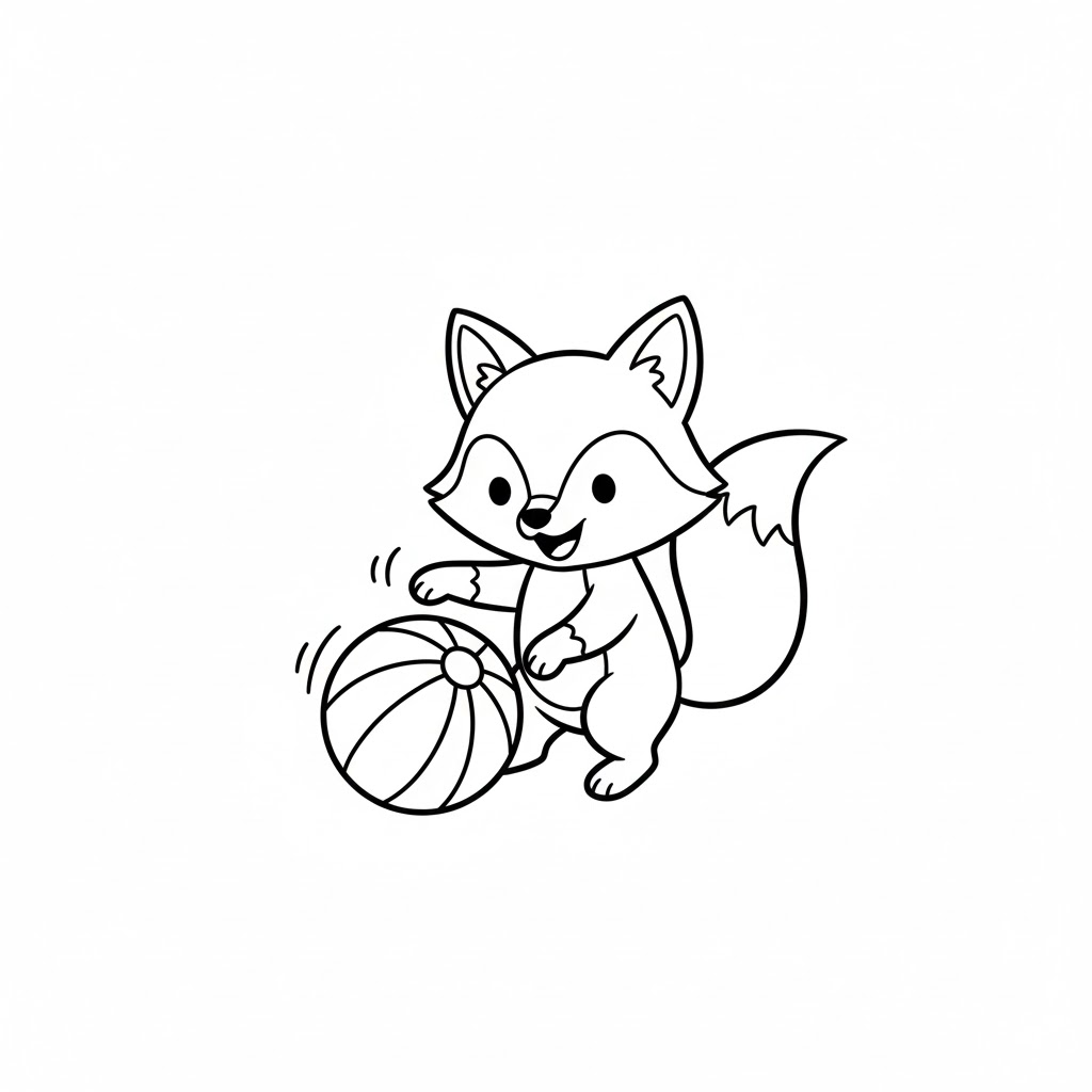Tô màu Con Cáo Chơi Bóng