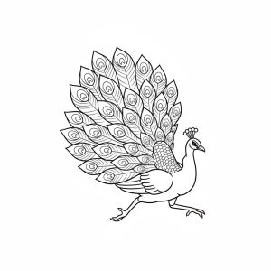 Tô màu Con Công Đang Chạy