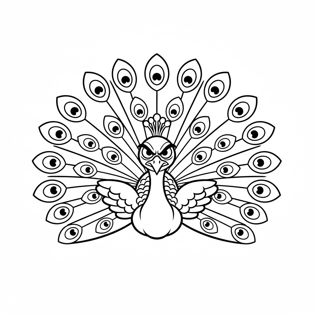 Tô màu Con Công Giận Dữ