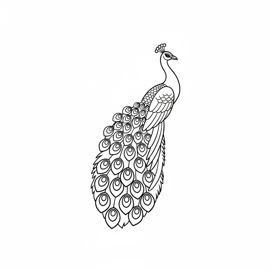 Tô màu Con Công Kiêu Sa