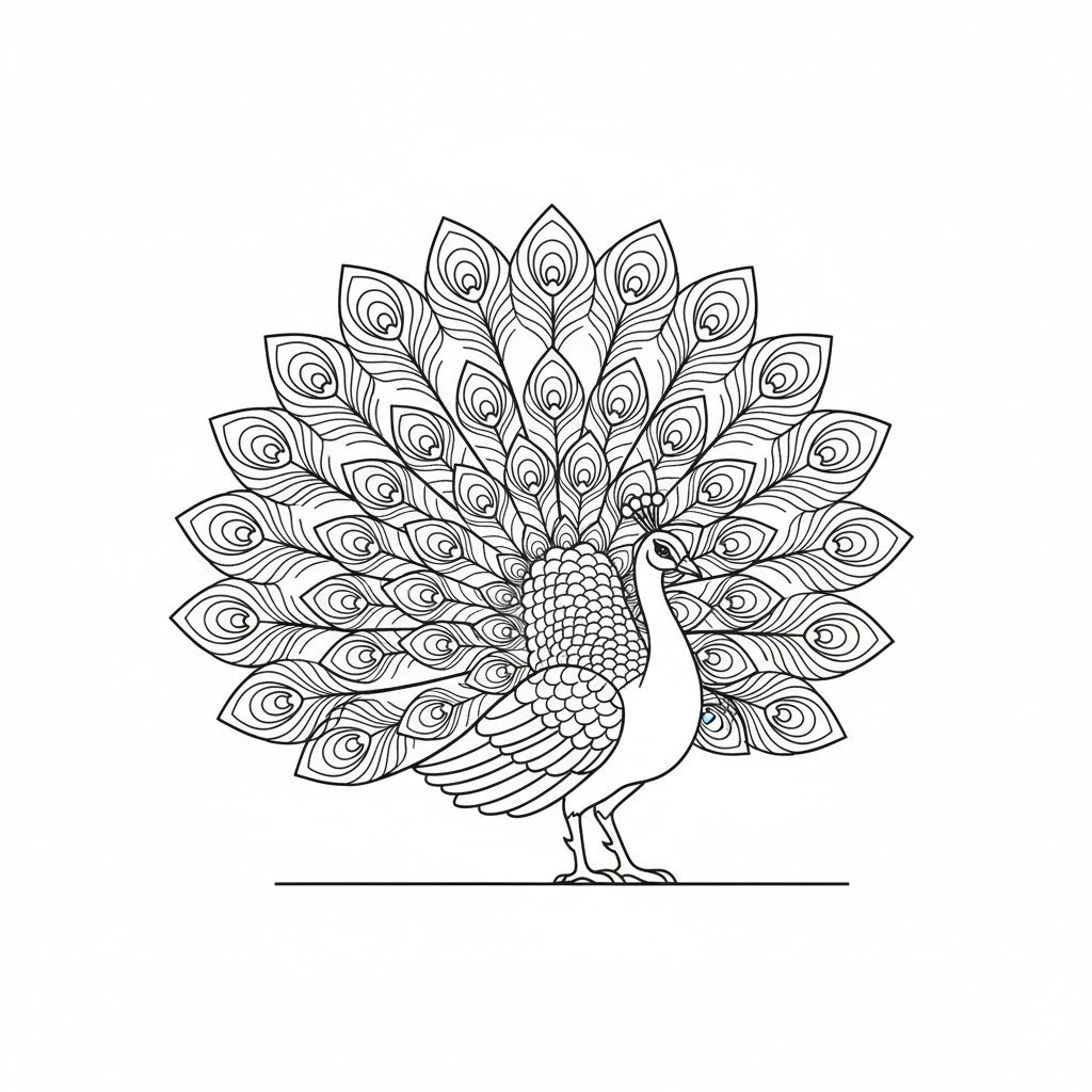 Tô màu Con Công Lộng Lẫy
