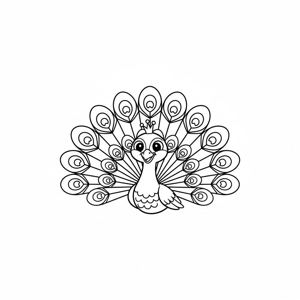 Tô màu Con Công Mỉm Cười