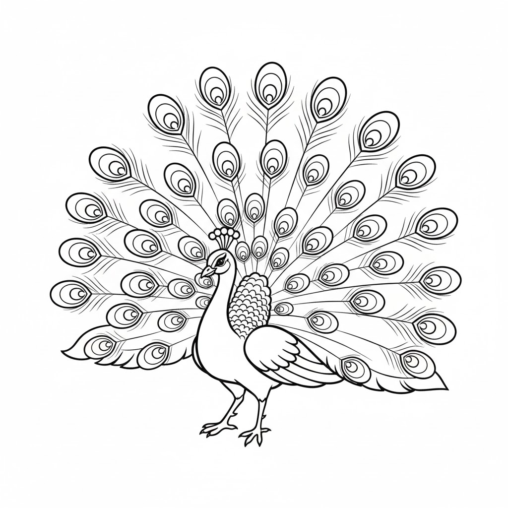 Tô màu Con Công Nhảy Múa