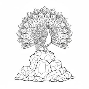 Tô màu Con Công Trên Tảng Đá