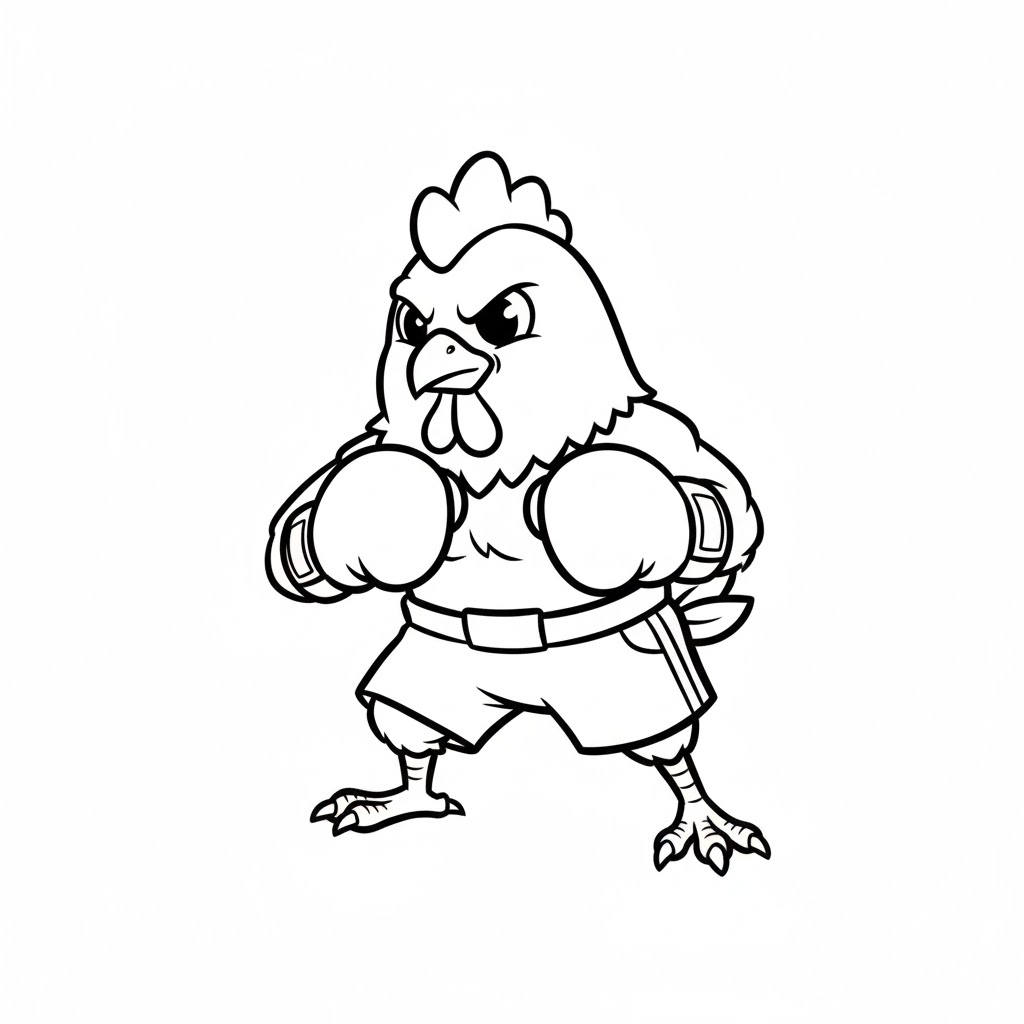 Tô màu Con Gà Boxing