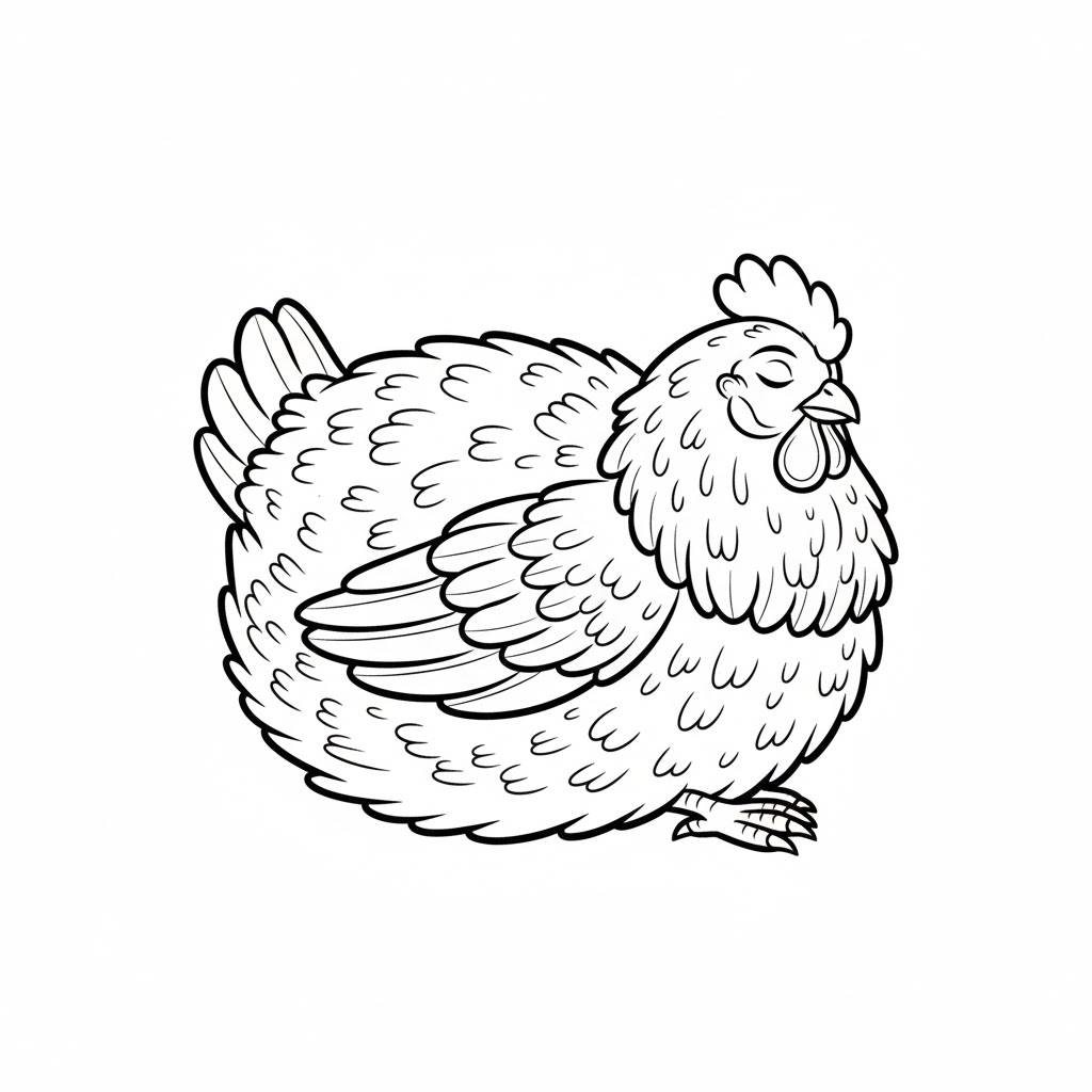 Tô màu Con Gà Đang Ngủ