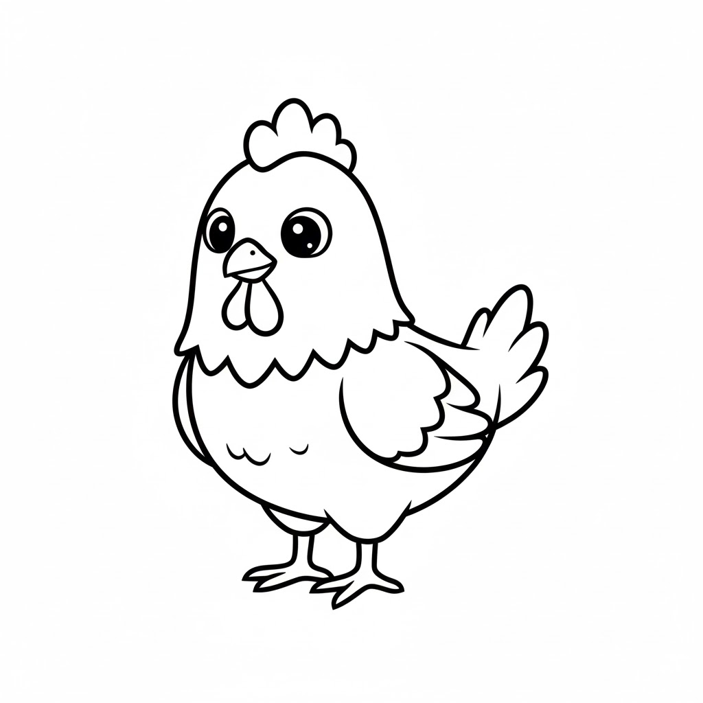 Tô màu Con Gà Dễ Và Đơn Giản