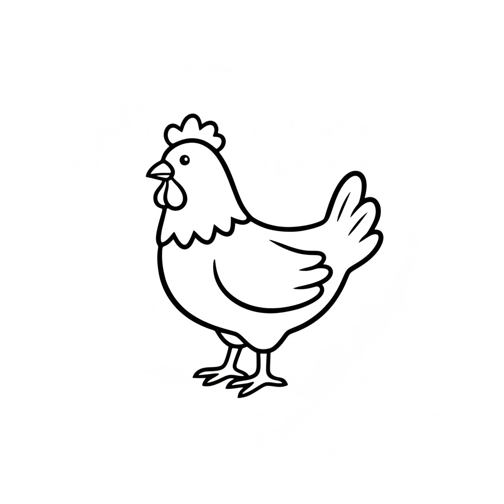 Tô màu Con Gà Đơn Giản Nhất