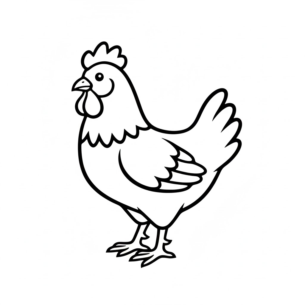 Tô màu Con Gà Đơn Giản