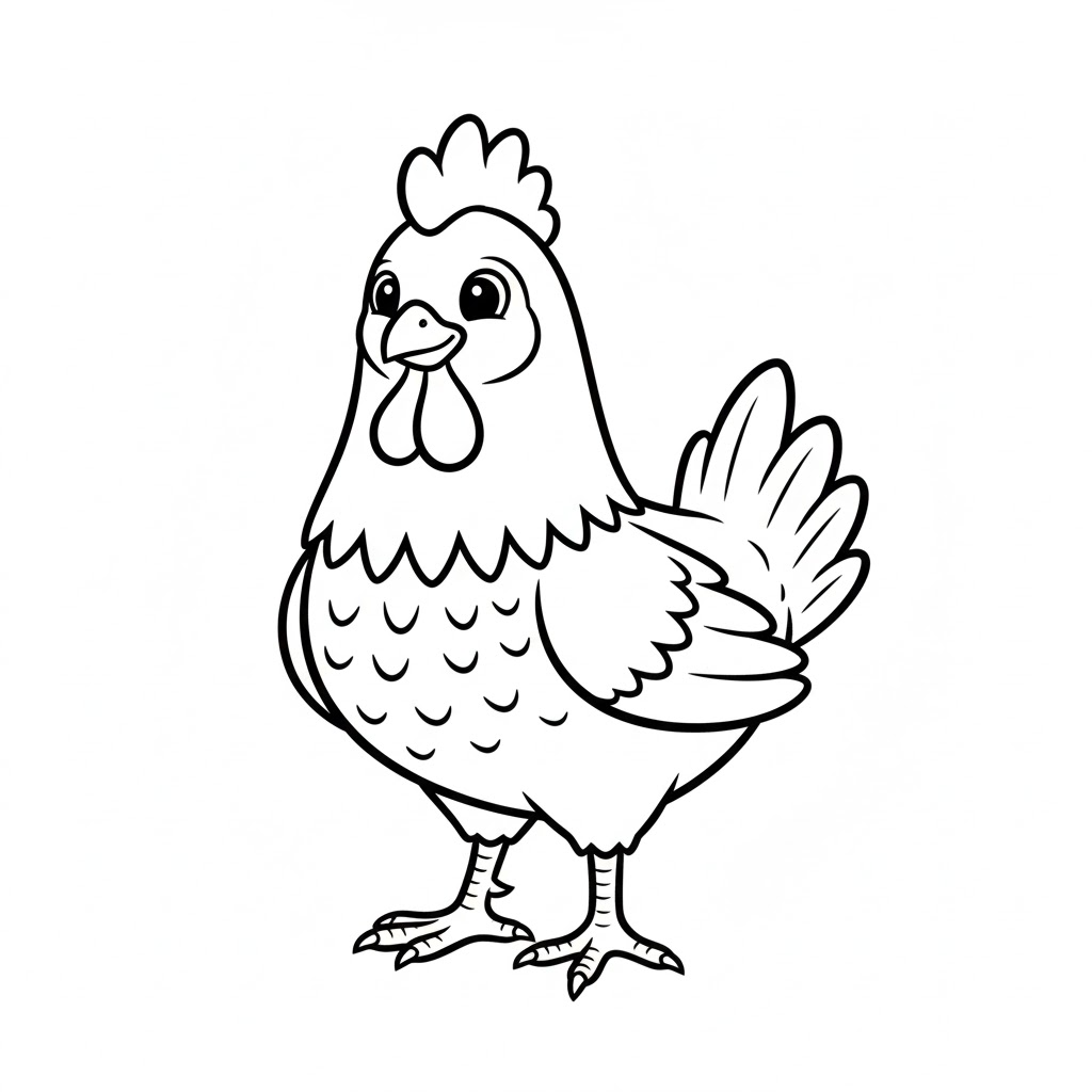 Tô màu Con Gà Đứng
