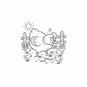 Tô màu Con Gà Kiếm Ăn
