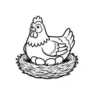 Tô màu Con Gà Mái Trong Tổ