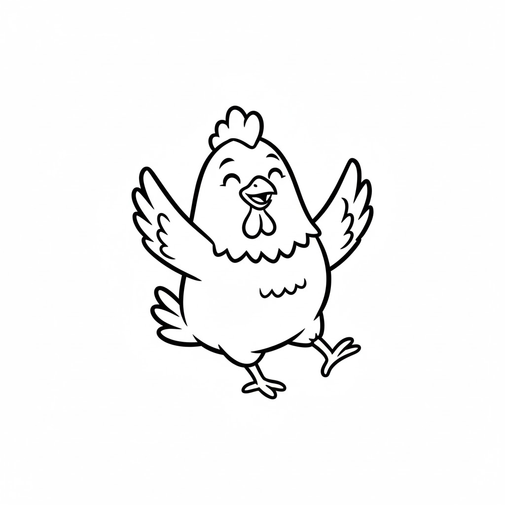 Tô màu Con Gà Nhảy Múa