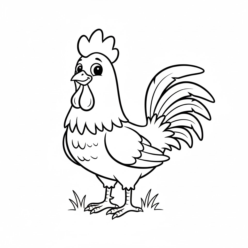 Tô màu Con Gà Thân Thiện