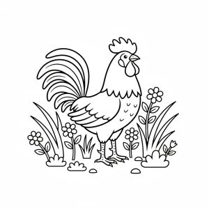 Tô màu Con Gà Trống Đơn Giản