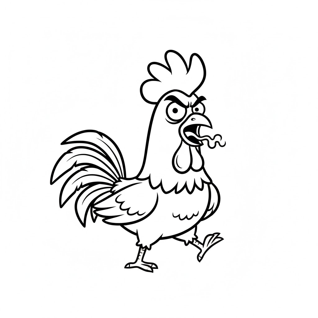 Tô màu Con Gà Tức Giận