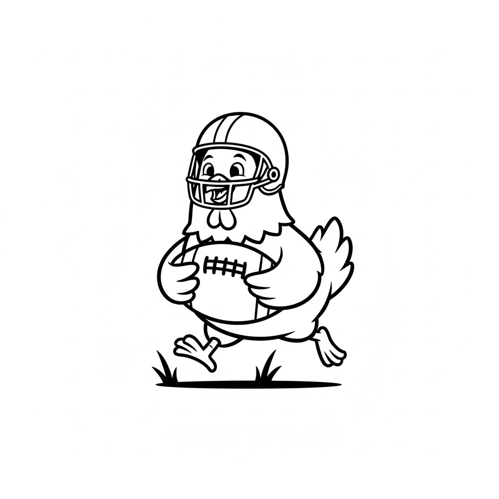 Tô màu Con Gà và Bóng Bầu Dục