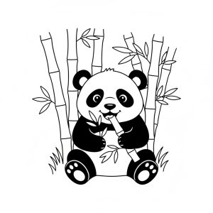 Tô màu Con Gấu Trúc Đang Ăn