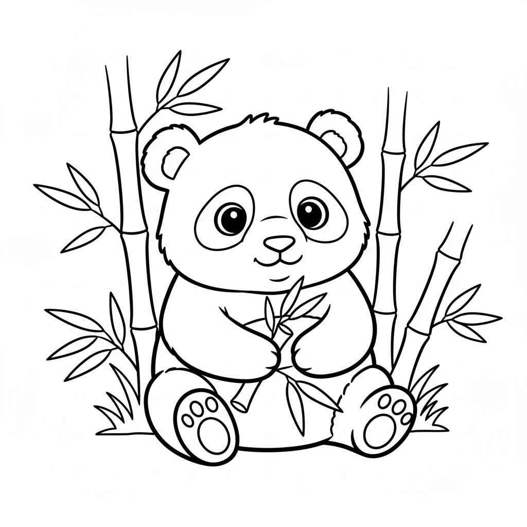 Tô màu Con Gấu Trúc Đáng Yêu