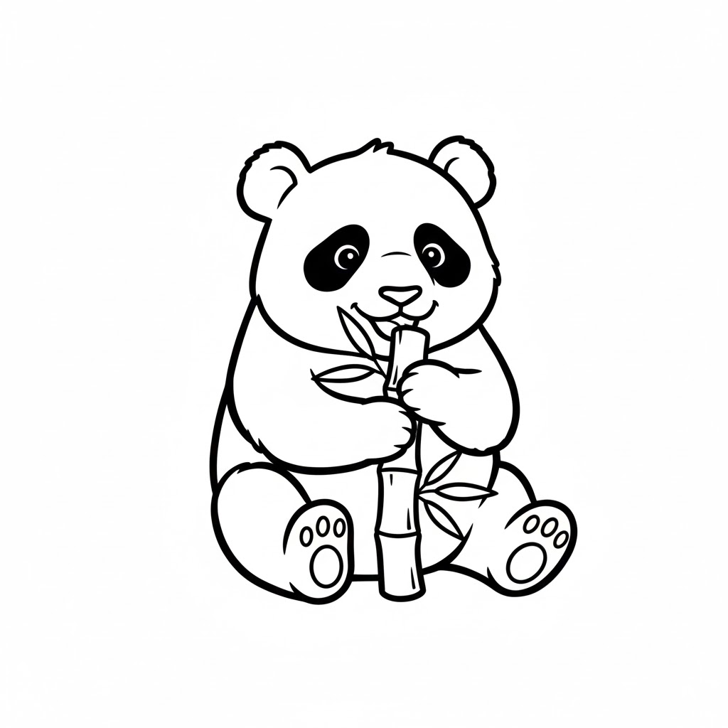 Tô màu Con Gấu Trúc Dễ Thương