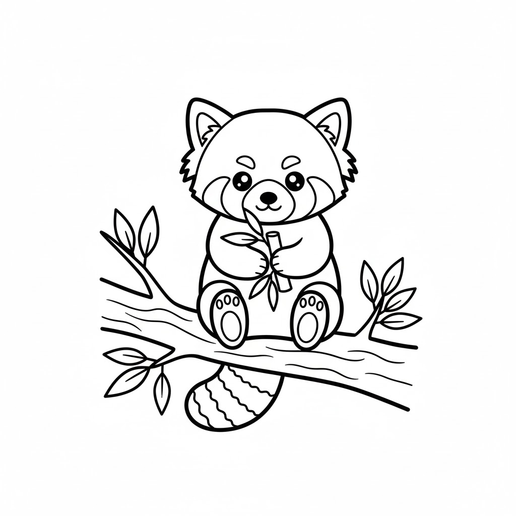 Tô màu Con Gấu Trúc Đỏ