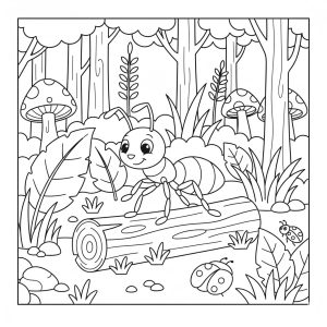 Tô màu Con Kiến Đang Đi