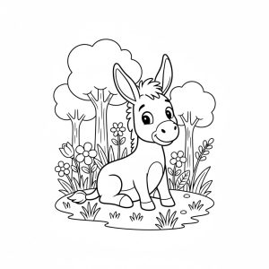 Tô màu Con Lừa Đang Ngồi