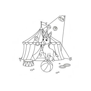 Tô màu Con Lừa Làm Xiếc