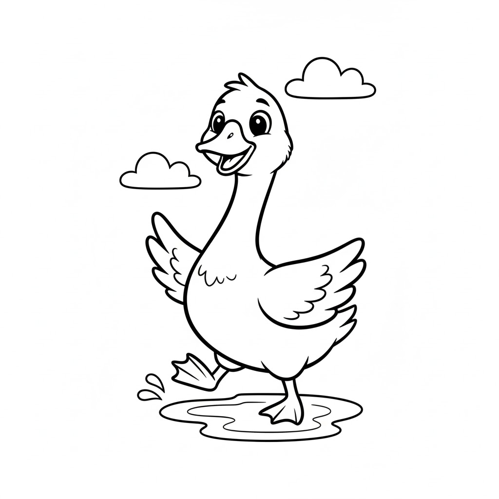 Tô màu Con Ngỗng Vui Vẻ