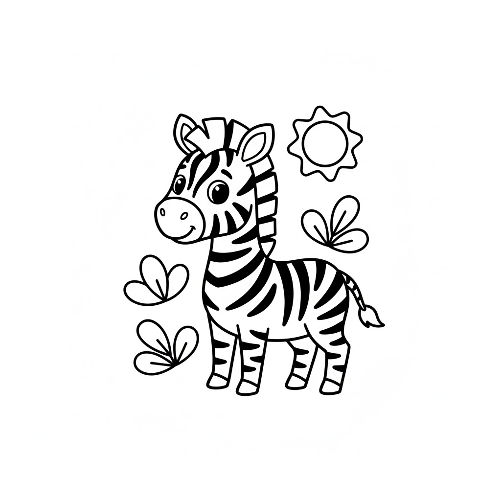 Tô màu Con Ngựa Vằn Cho Bé Mẫu Giáo