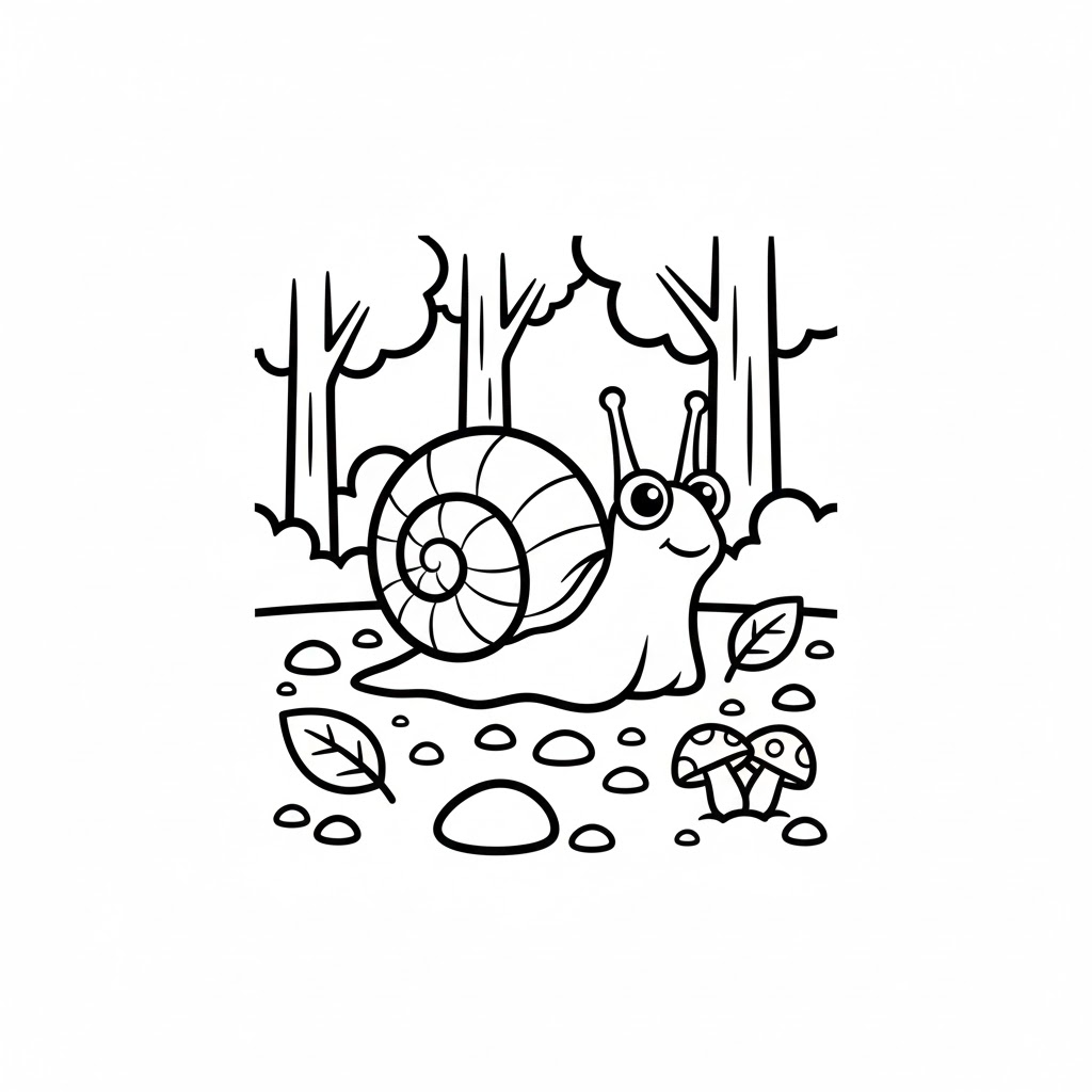 Tô màu Con Ốc Sên Đang Bò
