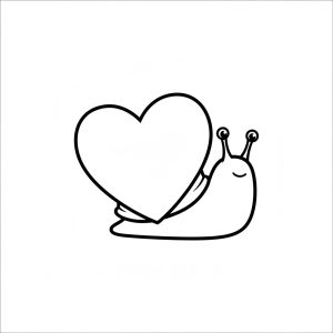 Tô màu Con Ốc Sên Trái Tim