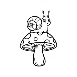 Tô màu Con Ốc Sên Trên Cây Nấm