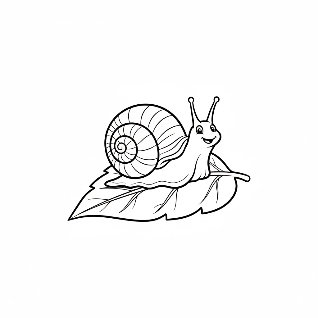 Tô màu Con Ốc Sên Trên Lá Cây