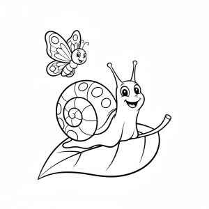Tô màu Con Ốc Sên và Bươm Bướm