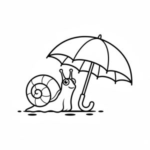 Tô màu Con Ốc Sên và Chiếc Ô