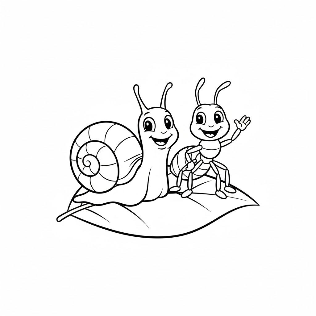 Tô màu Con Ốc Sên và Con Kiến