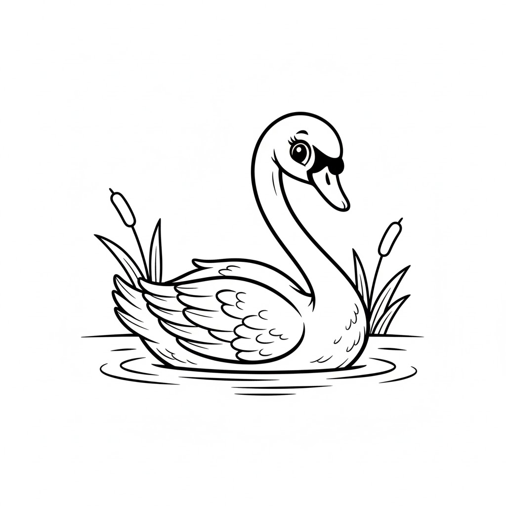 Tô màu Con Thiên Nga Dễ Thương