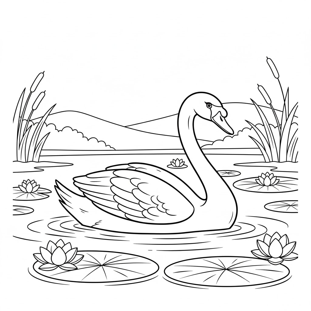 Tô màu Con Thiên Nga Lộng Lẫy