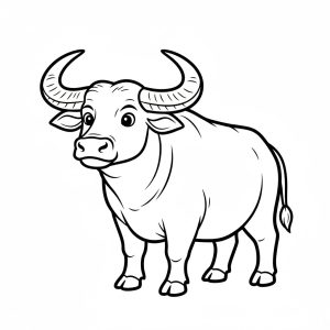 Tô màu Con Trâu Sừng Cong