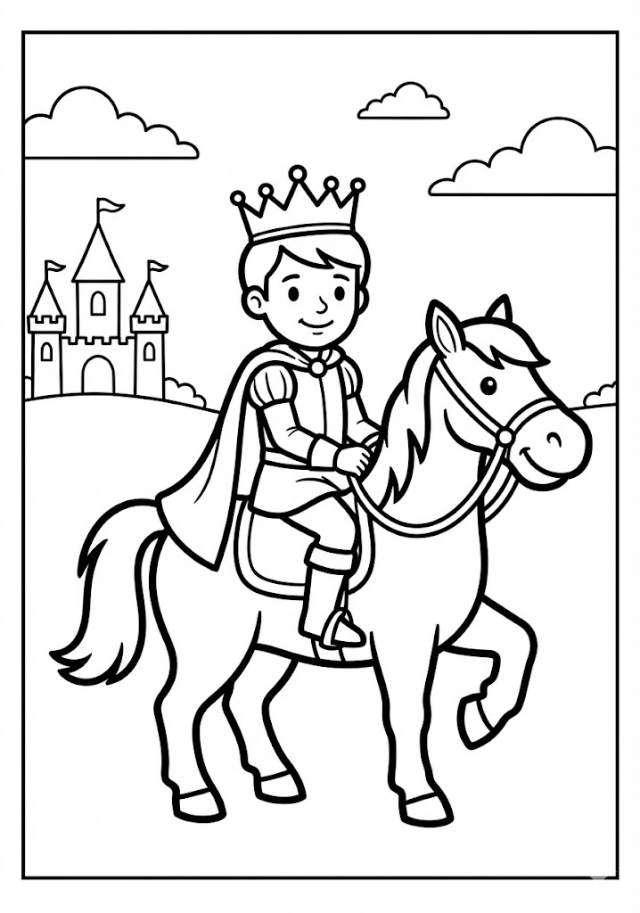 Tô màu Hoàng Tử Trên Ngựa