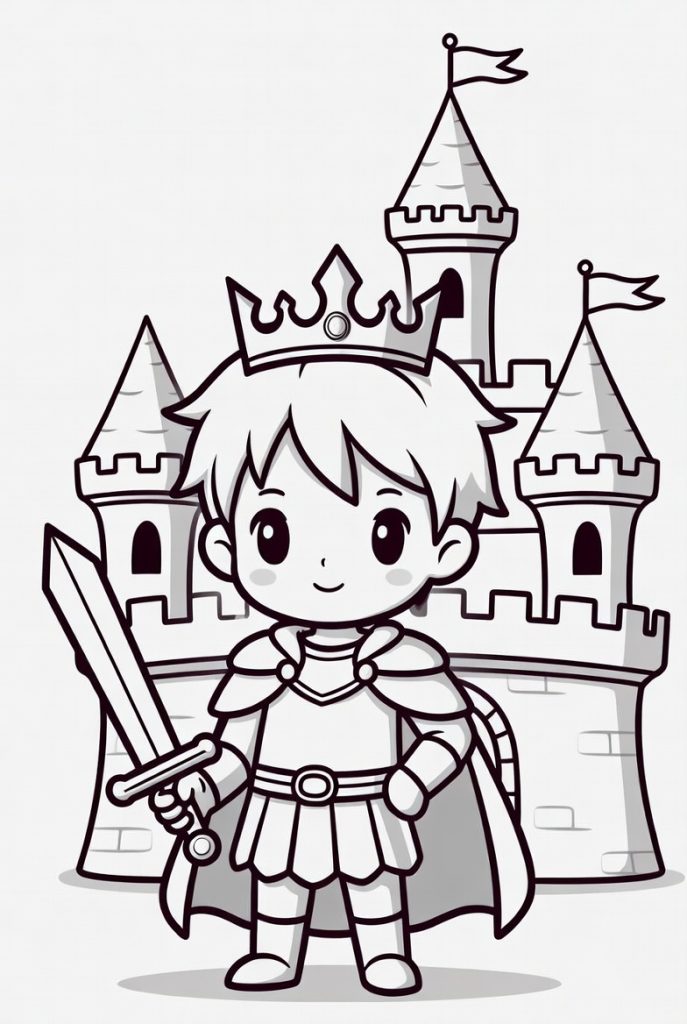 Tô màu Hoàng Tử và thanh kiếm