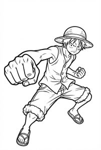 Tô màu Luffy Chuẩn Bị Tấn Công