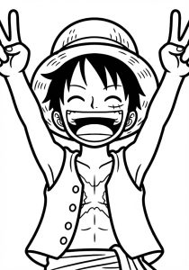 Tô màu Luffy Cười Vui vẻ