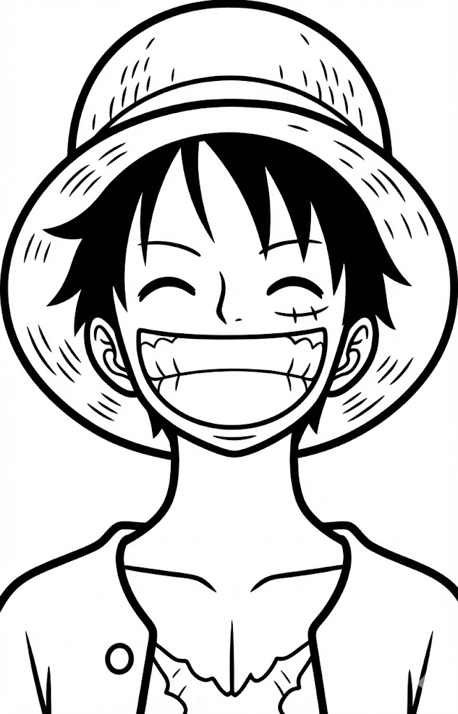 Tô màu Luffy Đang Cười
